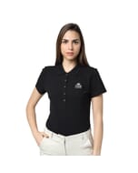 VeroModa Plain Polo Women's T-Shirt- Black